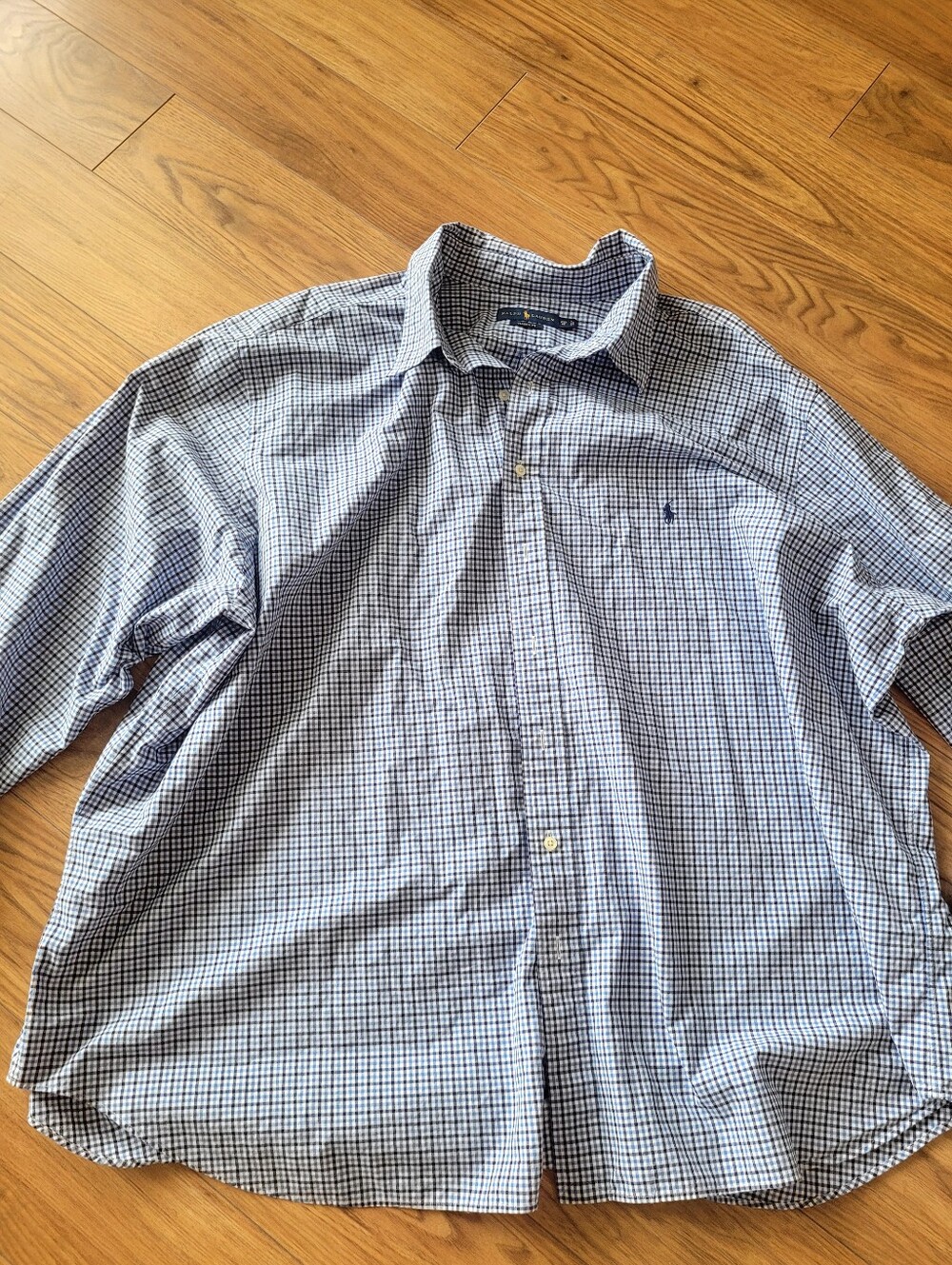 Polo by Ralph Lauren Blue White Check Button-Down Shirt Size 4x MENS